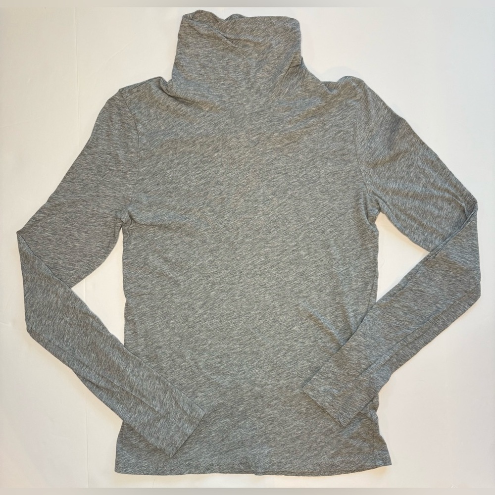 J. Crew Feather Jersey Turtleneck Steel Gray Heather Size S